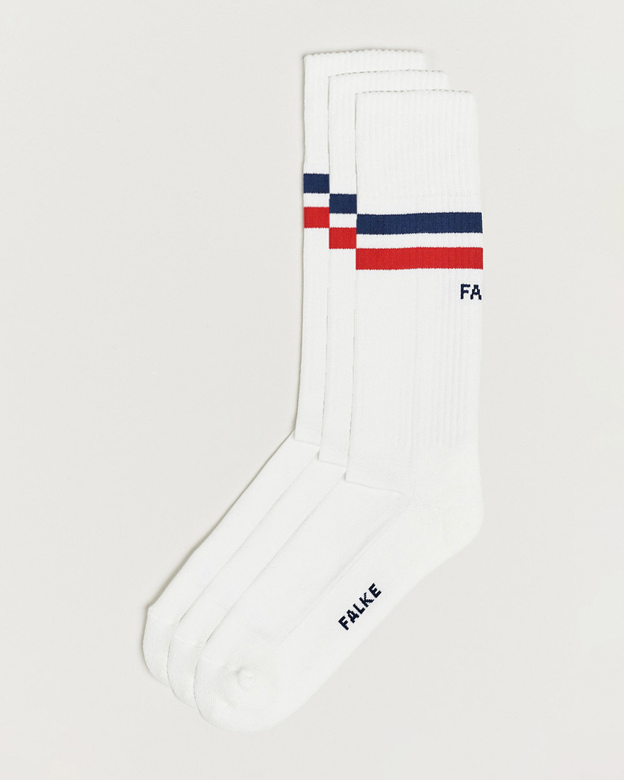 Men | Underwear & Socks | Falke | 3-pack Dynamic Tennis Socks White/Blue/Red