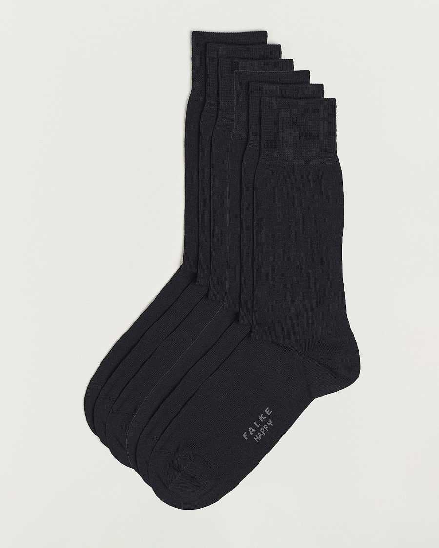 Men | Underwear & Socks | Falke | 6-pack Happy Cotton Socks Black