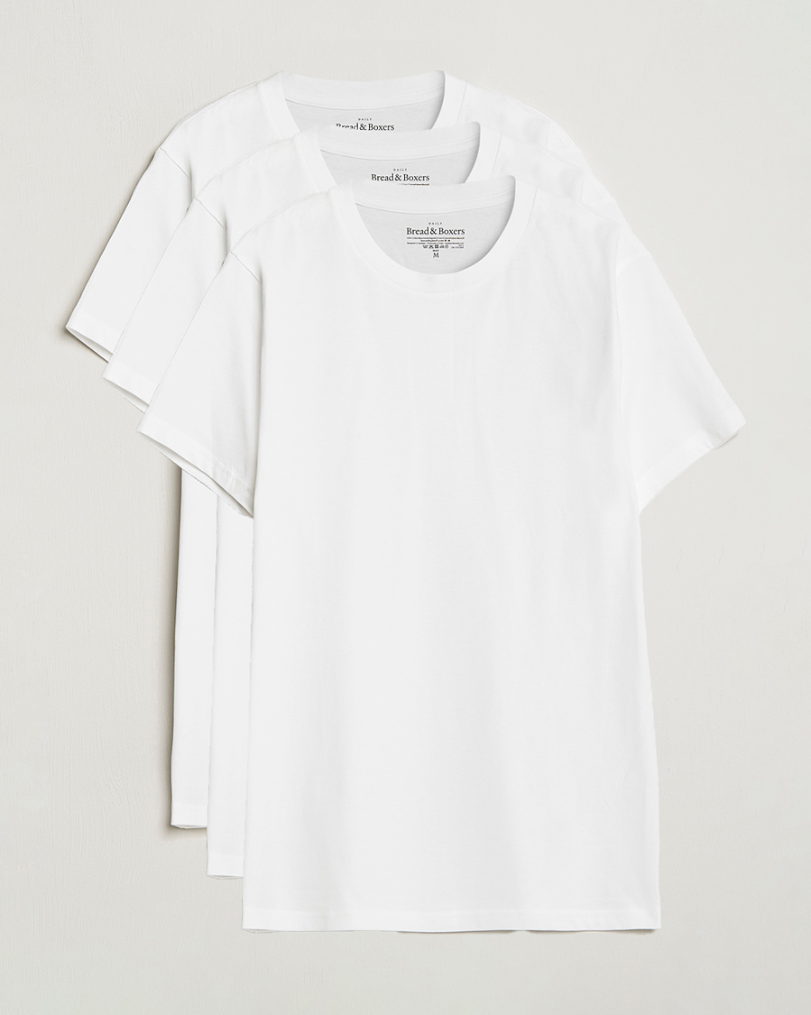 Men | T-Shirts | Bread & Boxers | 3-pack Crew Neck Regular T-Shirt White