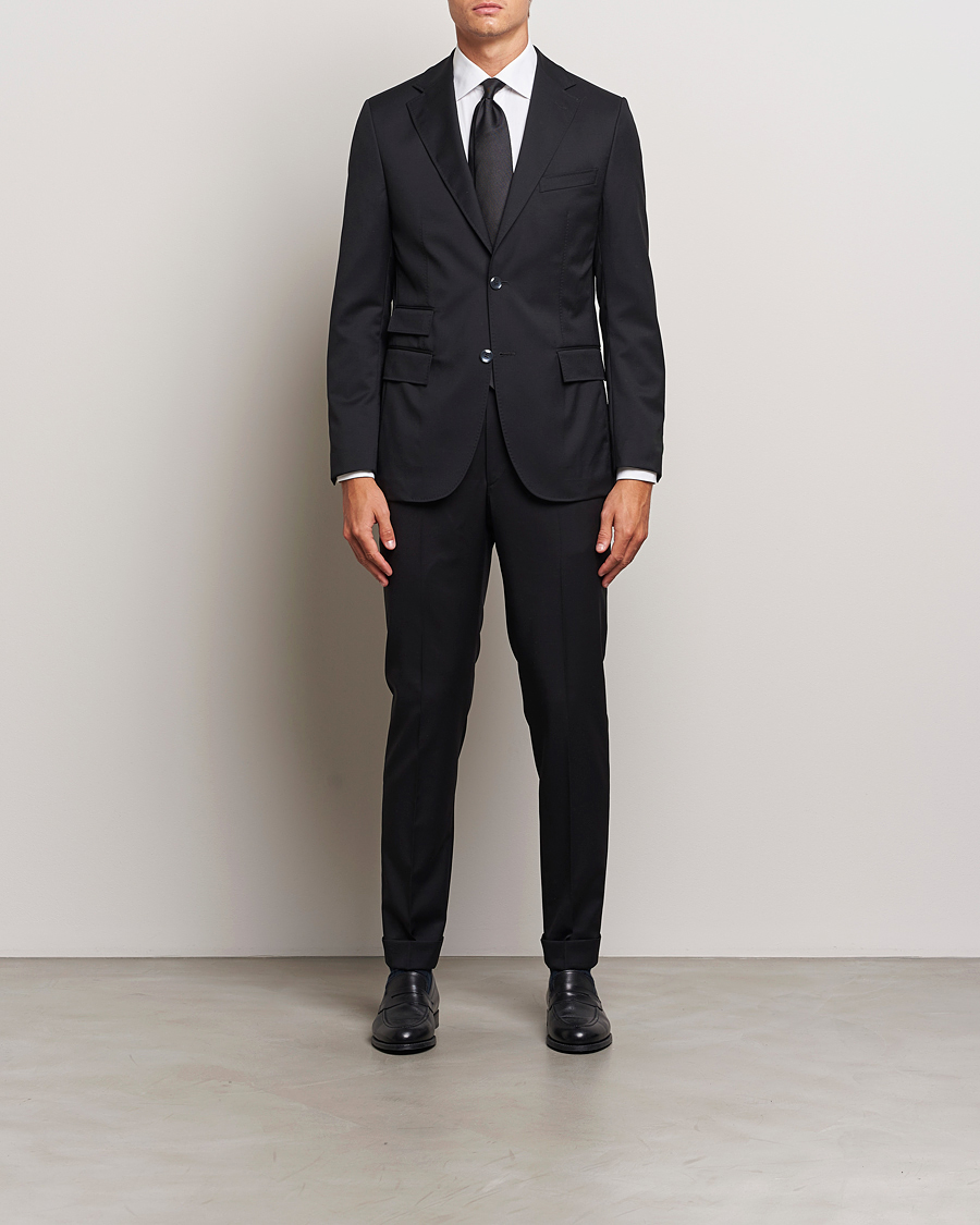 Men | Suits | Morris Heritage | Prestige Wool Suit Black
