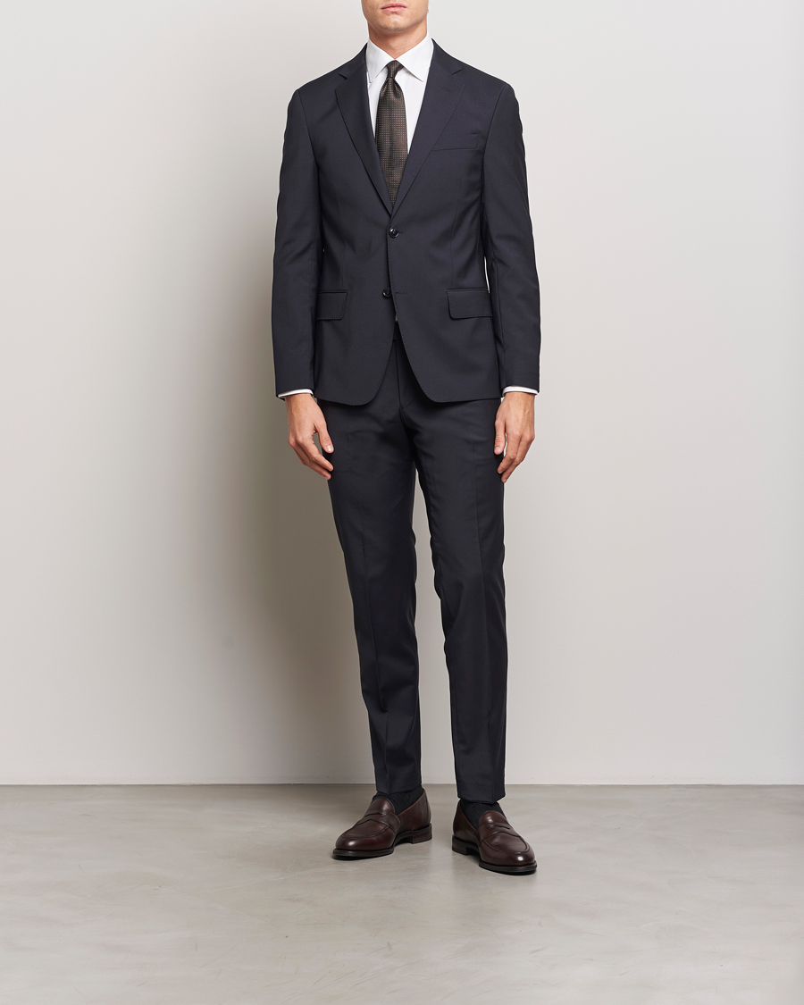 Men | Suits | Oscar Jacobson | Edmund Wool Blend Suit Navy