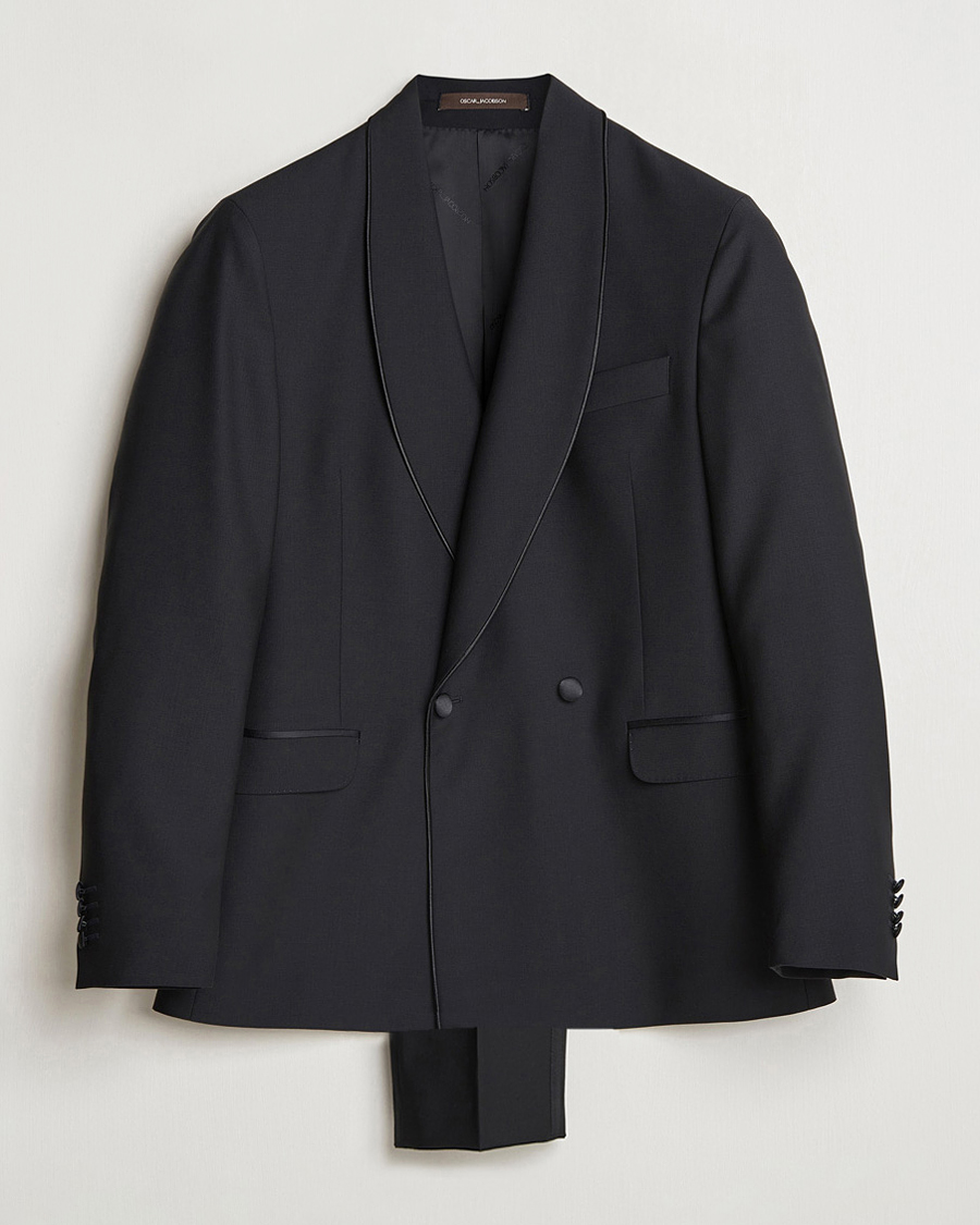 Men | Suits | Oscar Jacobson | Fattore Double Breasted Tuxedo Black
