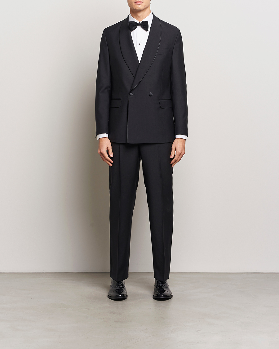 Men | Suits | Oscar Jacobson | Fattore Double Breasted Tuxedo Black