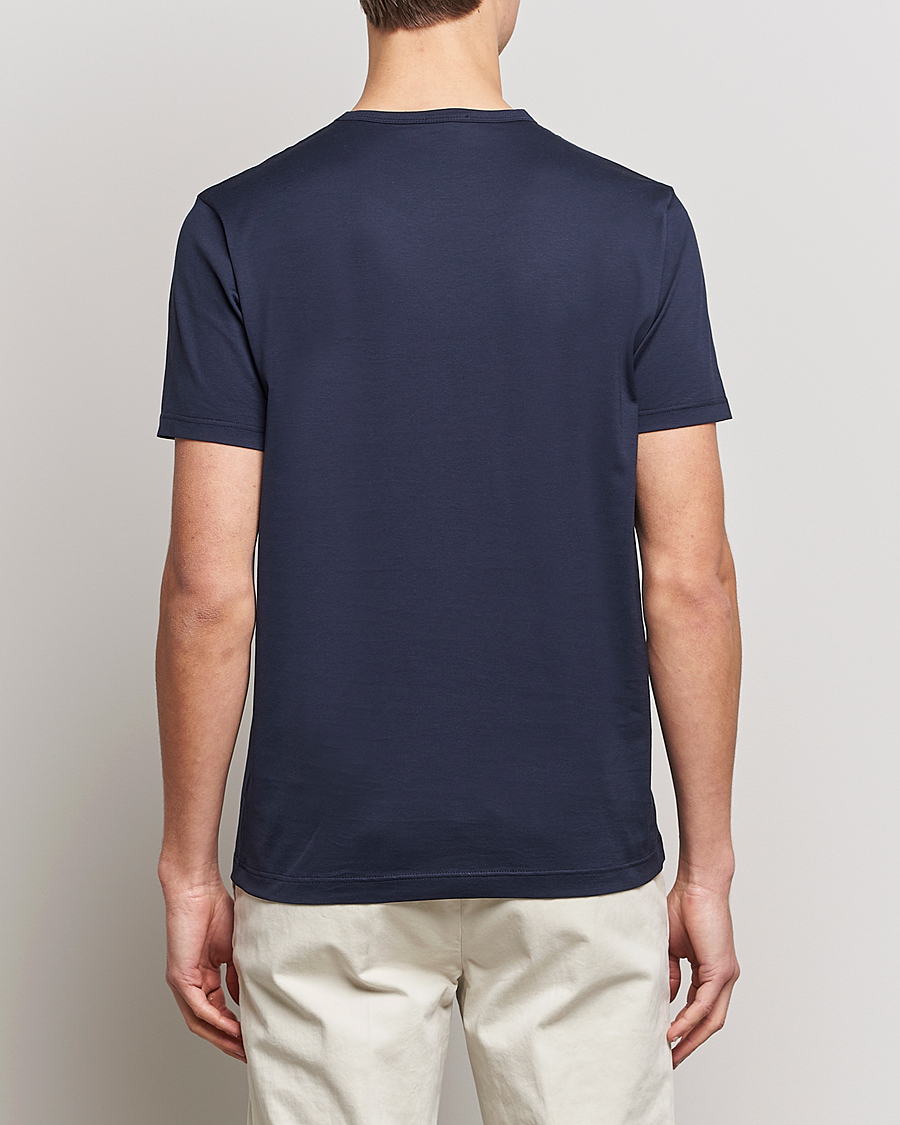 Men | T-Shirts | Sunspel | 2-Pack Crew Neck Q82 Cotton T-Shirt Navy