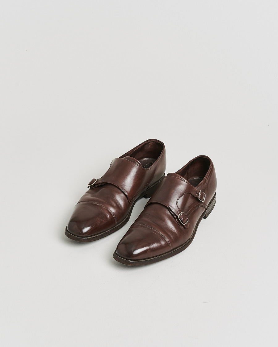 Men | Loake 1880 Cannon Monkstrap Dark Brown Burnished Calf UK9,5 - EU43,5 | Pre-owned | Loake 1880 Cannon Monkstrap Dark Brown Burnished Calf UK9,5 - EU43,5