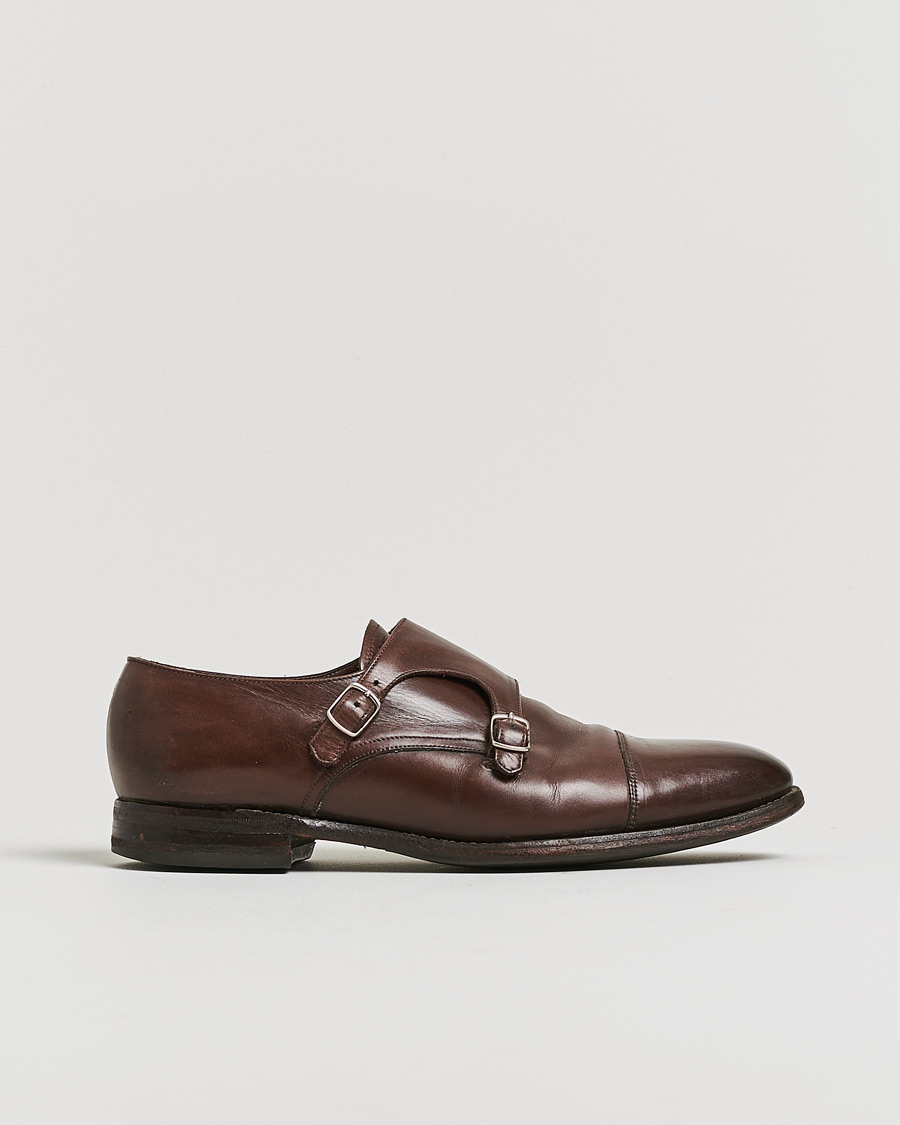 Men | Loake 1880 Cannon Monkstrap Dark Brown Burnished Calf UK9,5 - EU43,5 | Pre-owned | Loake 1880 Cannon Monkstrap Dark Brown Burnished Calf UK9,5 - EU43,5
