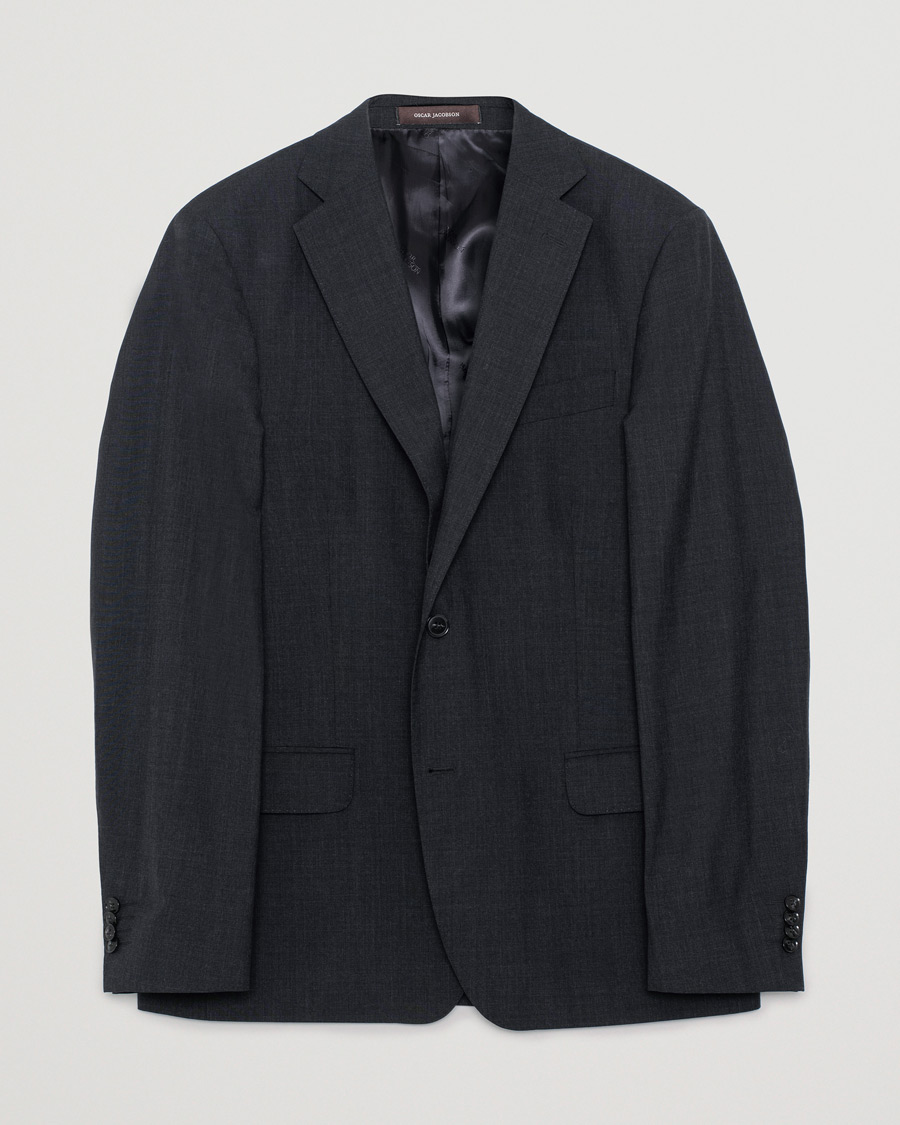 Men | Oscar Jacobson Edmund Blazer Super 120's Wool Grey | Pre-owned | Oscar Jacobson Edmund Blazer Super 120's Wool Grey