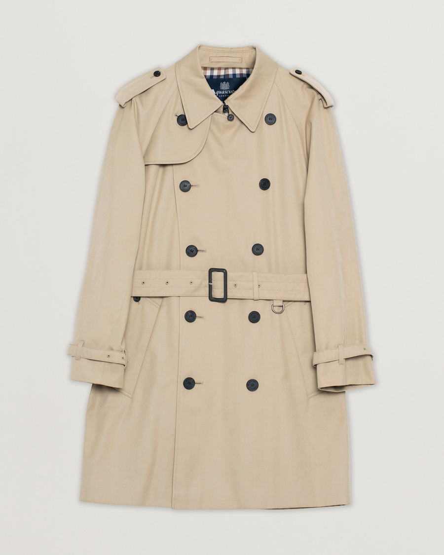 Men | Coats & Jackets | Pre-owned | Aquascutum Double Breasted Trenchcoat Camel UK40 - EU50