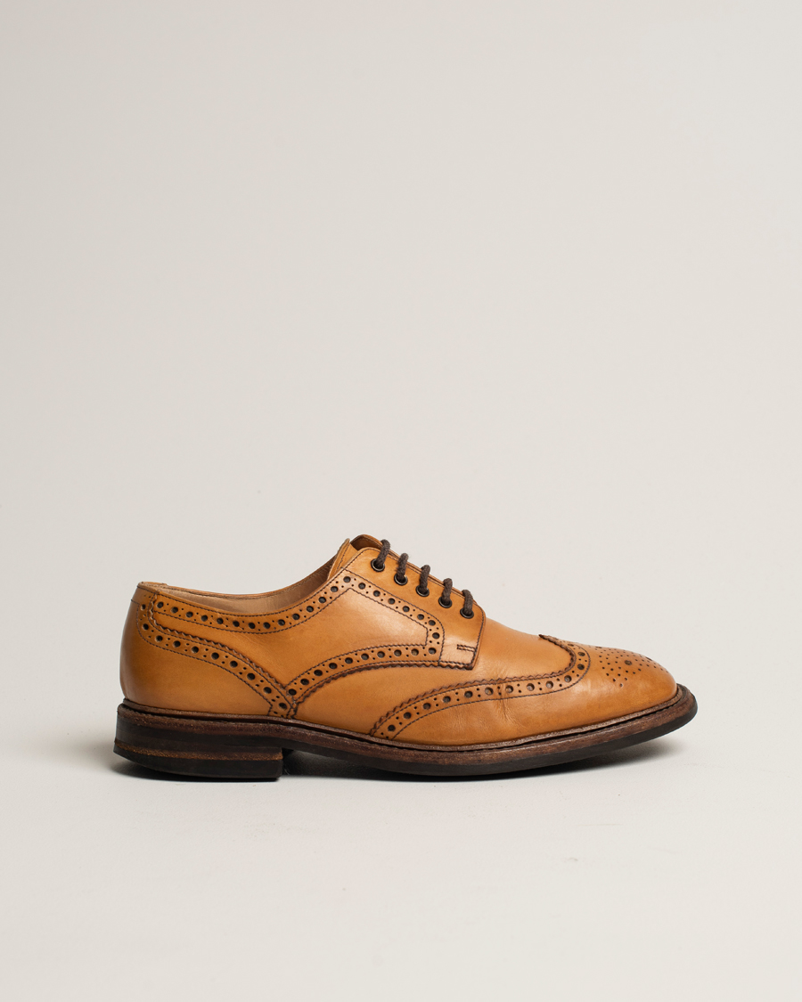 Men | Loake 1880 Chester Dainite Brogue Tan Burnished Calf | Pre-owned | Loake 1880 Chester Dainite Brogue Tan Burnished Calf