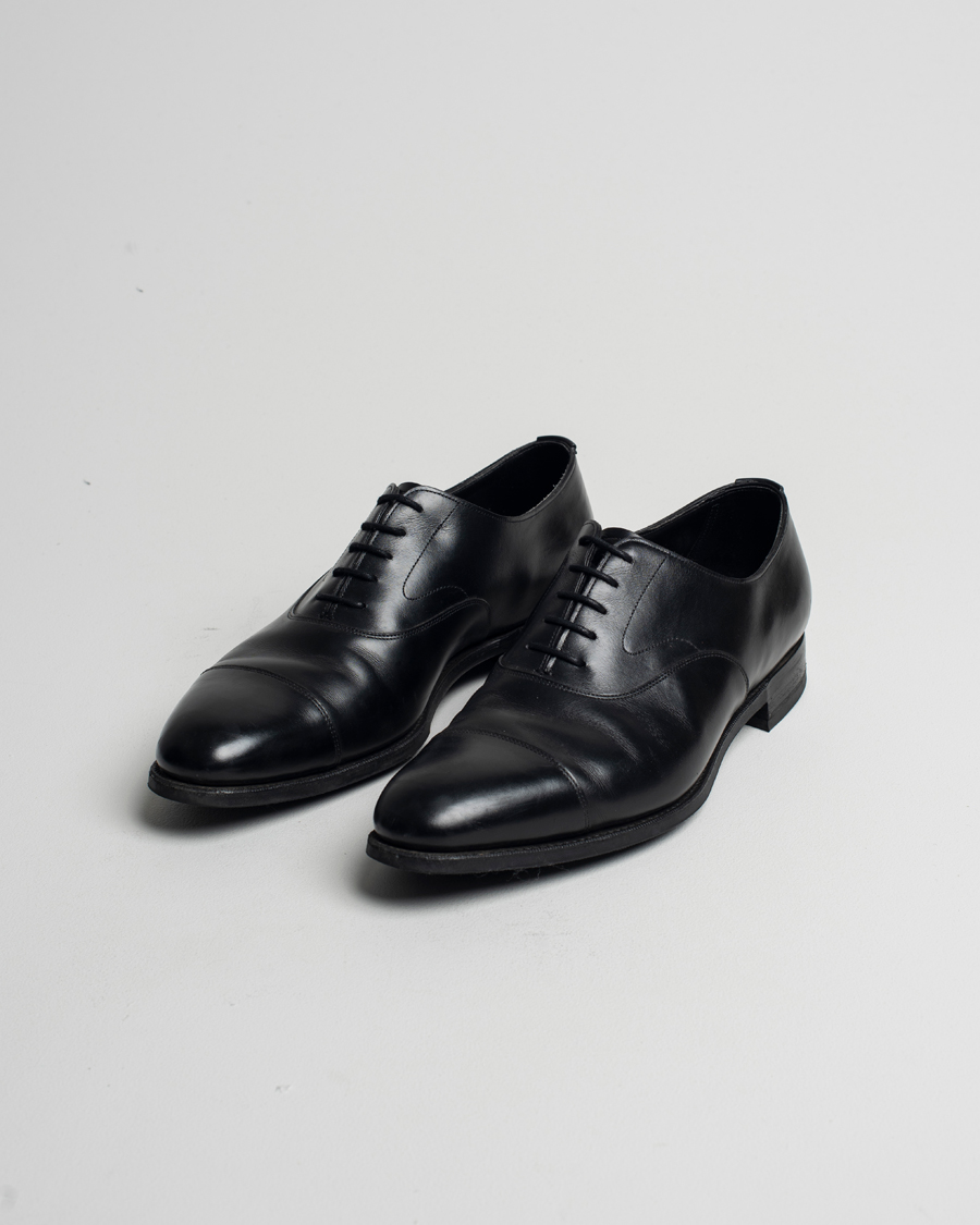 Men | Edward Green Chelsea Oxford Black Calf | Pre-owned | Edward Green Chelsea Oxford Black Calf
