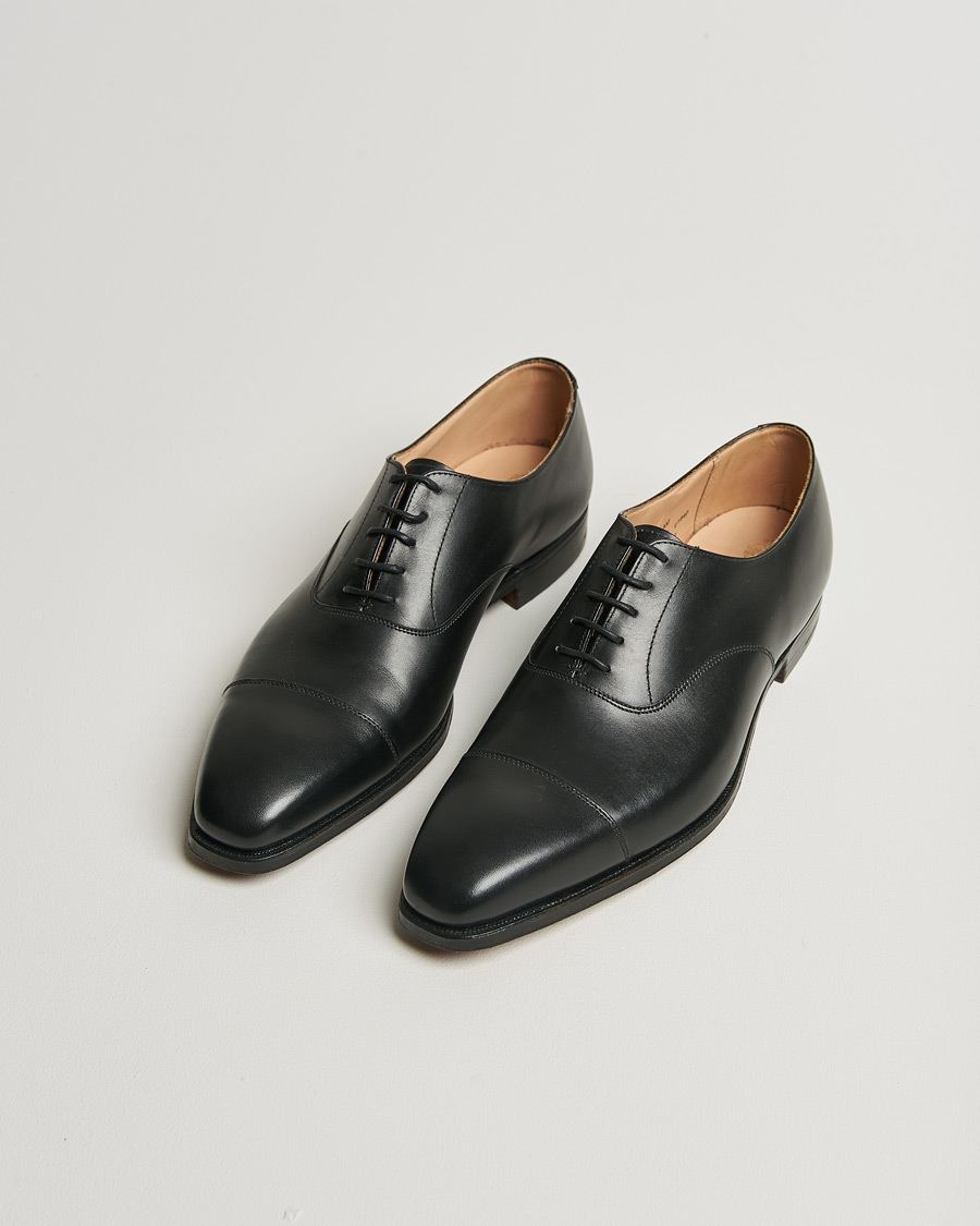 Men | Crockett & Jones Hallam Oxford Black Calf | Pre-owned | Crockett & Jones Hallam Oxford Black Calf