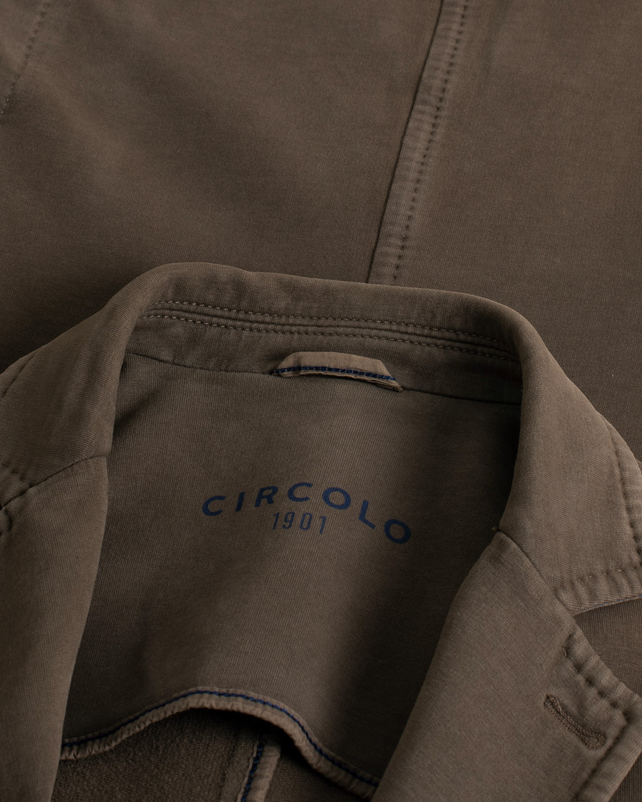 Men | Circolo 1901 Jersey Patch Pocket Blazer Fango Brown 48 | Pre-owned | Circolo 1901 Jersey Patch Pocket Blazer Fango Brown 48