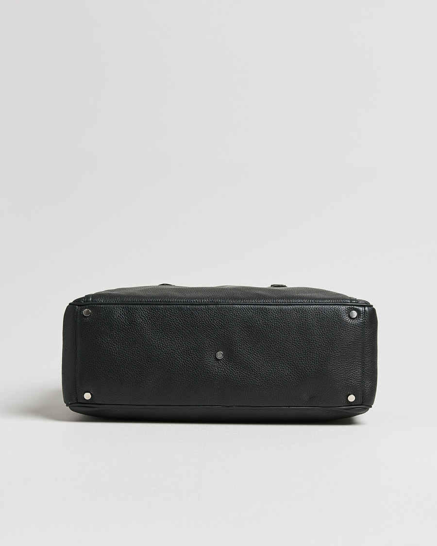 Men | Smythson Burlington 24 Hour Bag Black Deerskin | Pre-owned | Smythson Burlington 24 Hour Bag Black Deerskin