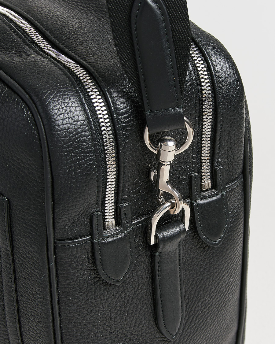 Men | Smythson Burlington 24 Hour Bag Black Deerskin | Pre-owned | Smythson Burlington 24 Hour Bag Black Deerskin