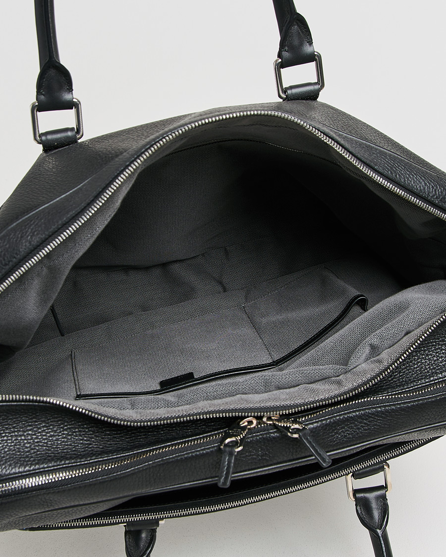 Men | Smythson Burlington 24 Hour Bag Black Deerskin | Pre-owned | Smythson Burlington 24 Hour Bag Black Deerskin