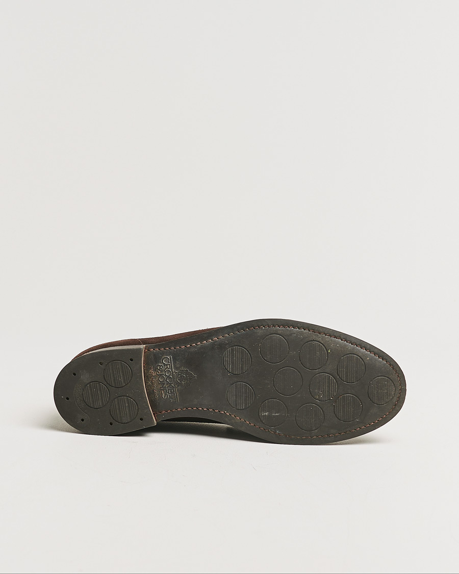 Men | Crockett & Jones Harvard City Sole Dark Brown Suede | Pre-owned | Crockett & Jones Harvard City Sole Dark Brown Suede