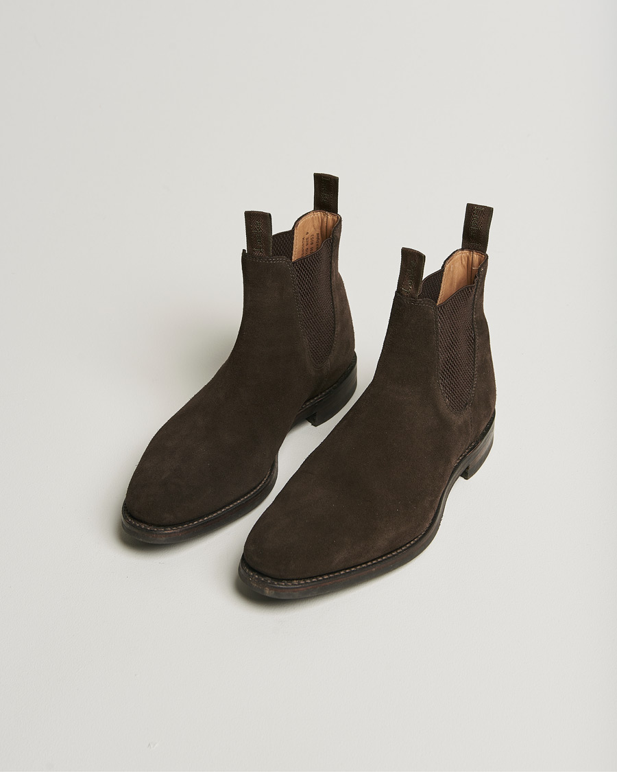 Men | Loake 1880 Chatsworth Chelsea Boot Dark Brown Suede | Pre-owned | Loake 1880 Chatsworth Chelsea Boot Dark Brown Suede
