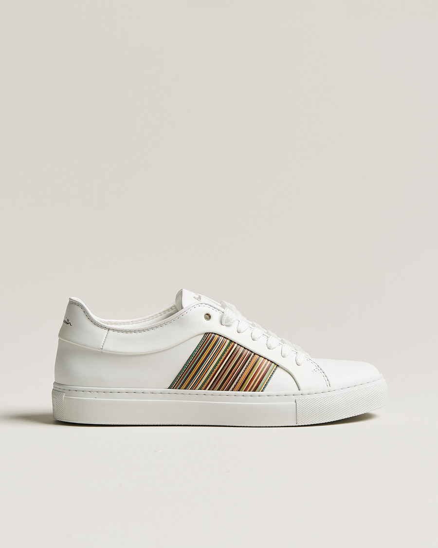 Men | Paul Smith Ivo Sneaker White Multistripe Nappa | Pre-owned | Paul Smith Ivo Sneaker White Multistripe Nappa