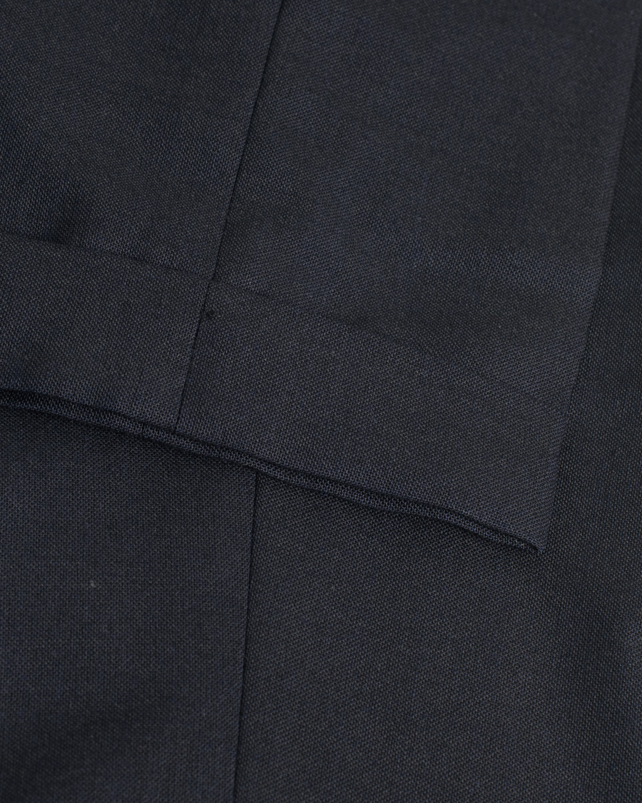 Men | Trousers | Pre-owned | Berg&Berg Arnold Pleated Side Adjuster Wool Trousers Navy 48