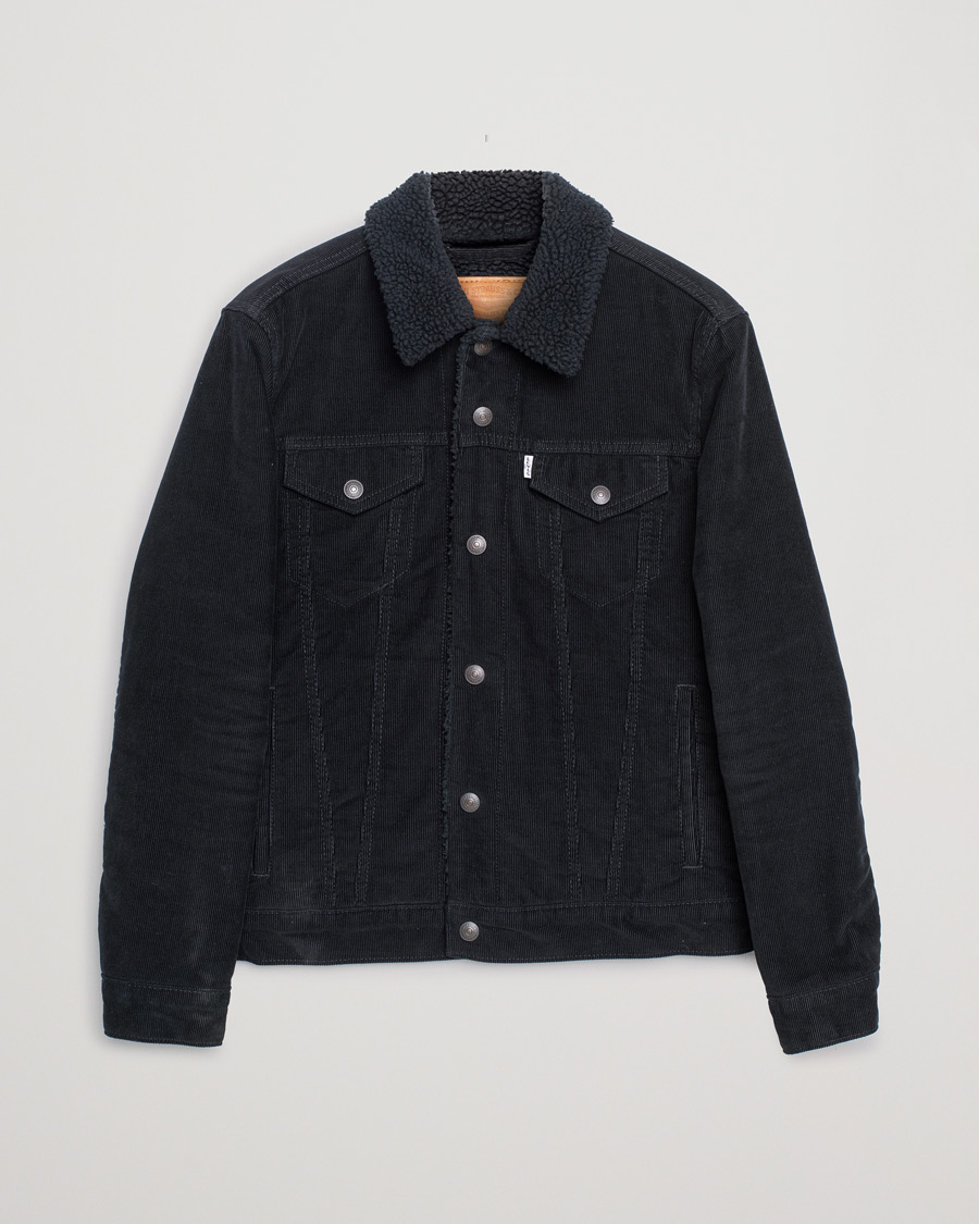 Men | Coats & Jackets | Pre-owned | Levi's Type III Sherpa Corduroy Trucker Black
