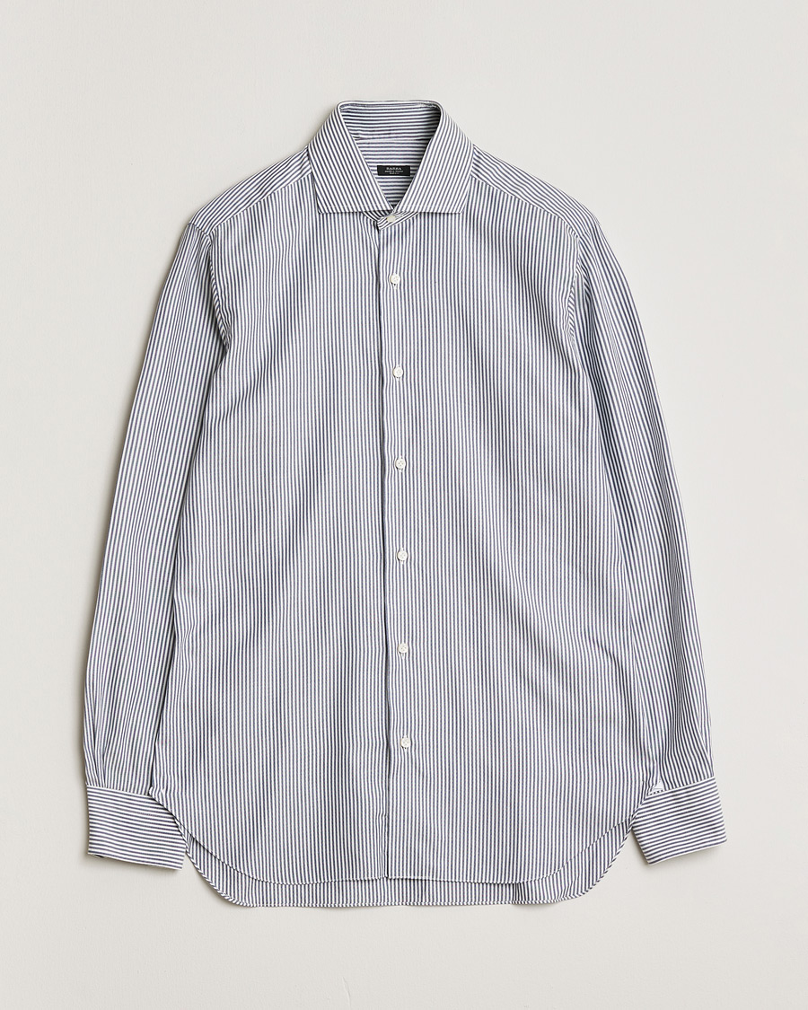 Men | Barba Napoli Cutaway Shirt Blue Striped 40 - M | Pre-owned | Barba Napoli Cutaway Shirt Blue Striped 40 - M