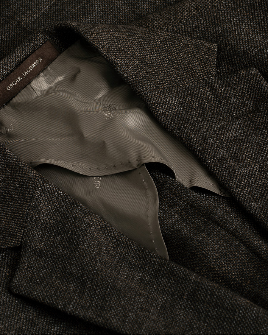 Men | Blazers | Pre-owned | Oscar Jacobson Einar Linen/Wool Patch Pocket Blazer Brown 52