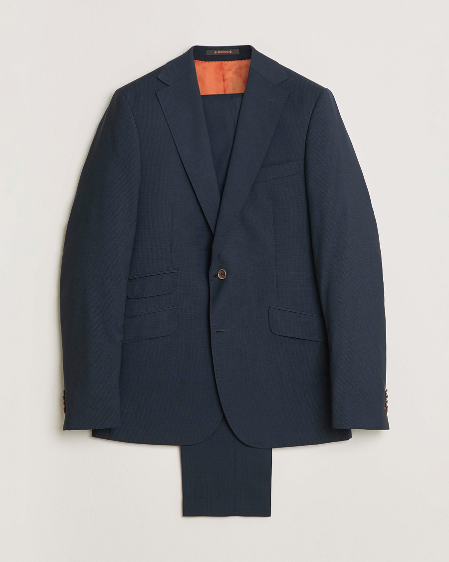 Men | Pre-owned Suits | Pre-owned | Morris Wool Suit Navy Check 150