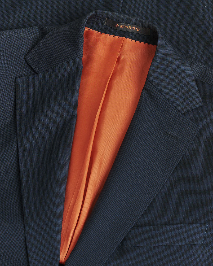 Men | Pre-owned Suits | Pre-owned | Morris Wool Suit Navy Check 150