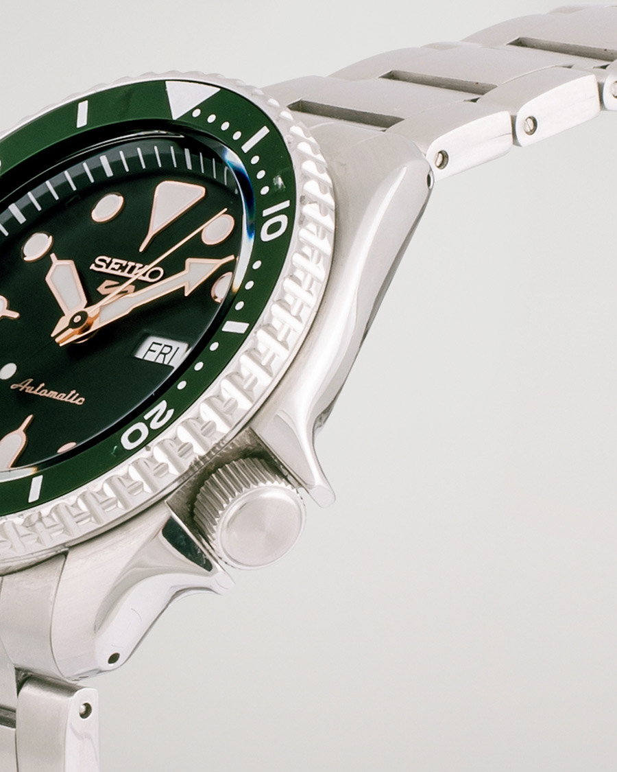 Men | Seiko 5 Sports Mens 43mm 100m Automatic Steel/Green Dial | Pre-owned | Seiko 5 Sports Mens 43mm 100m Automatic Steel/Green Dial
