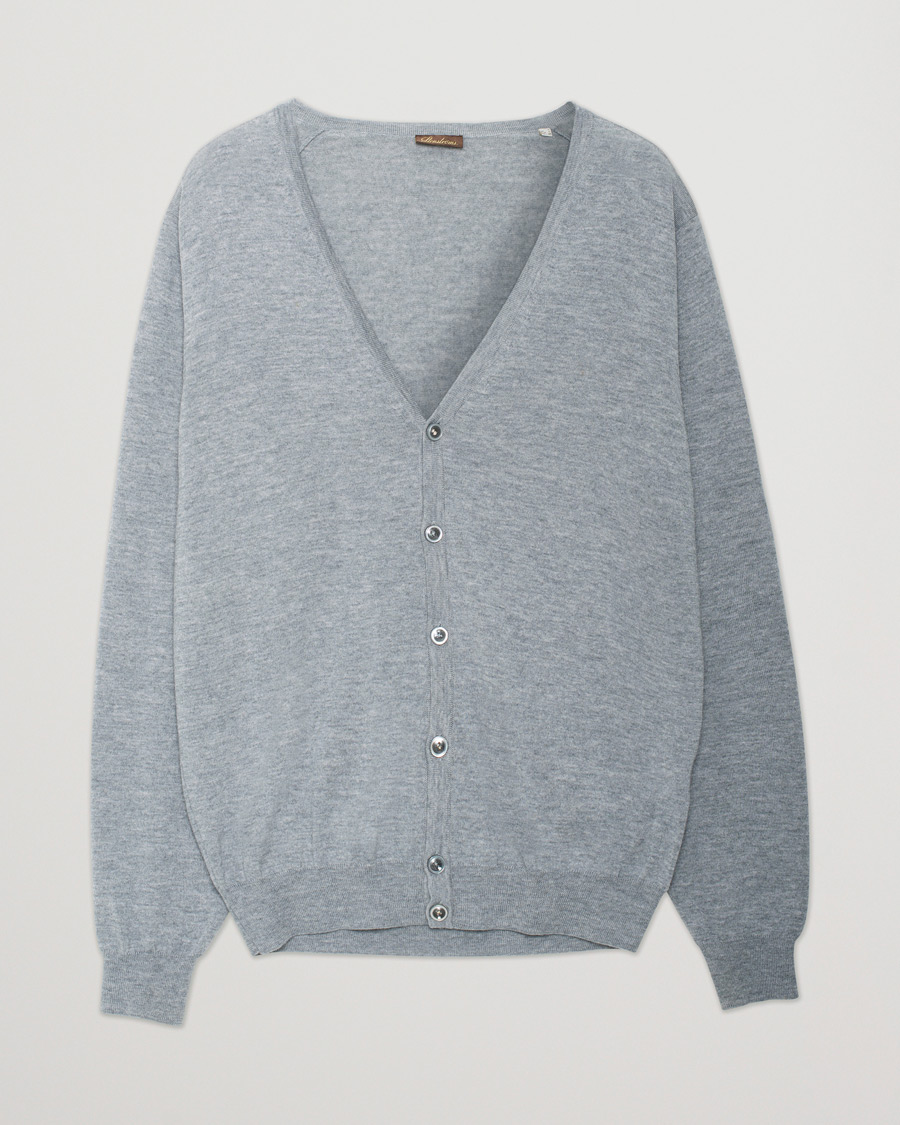 Men | Sweaters & Knitwear | Pre-owned | Stenströms Merino Zegna Knitted Cardigan Light Grey