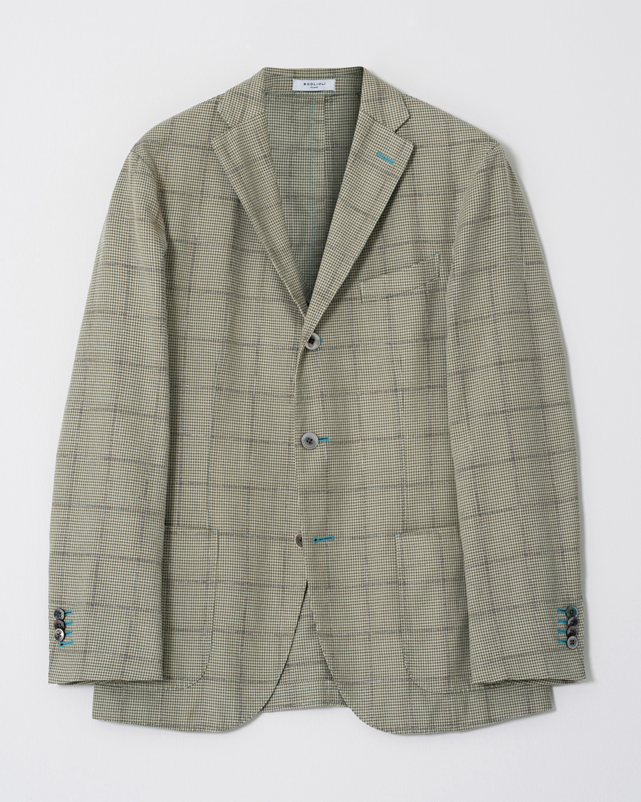 Men | Blazers | Pre-owned | Boglioli K Jacket Houndstooth Overcheck Blazer Green 46