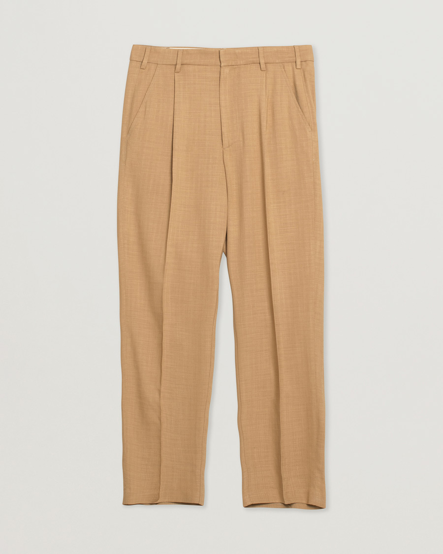 Men | Trousers | Pre-owned | Barena Talon Pleated Trousers Khaki