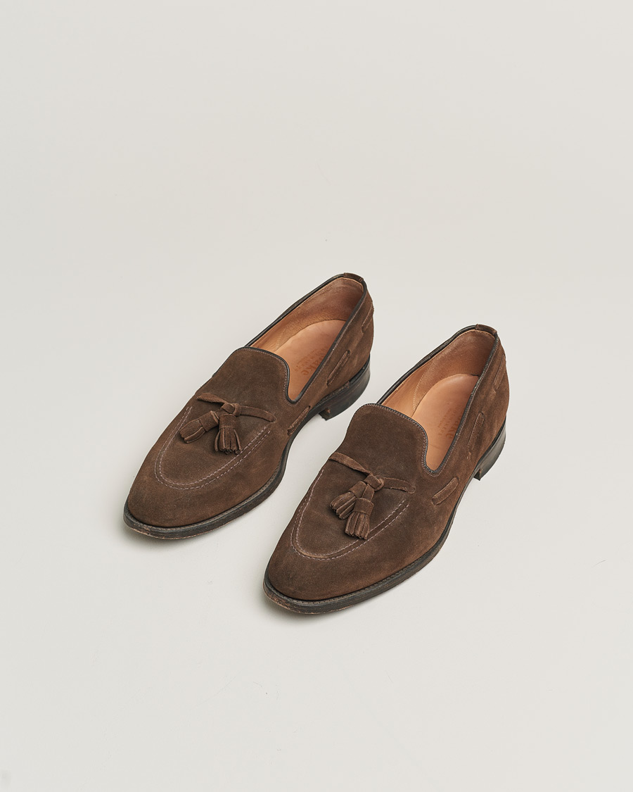 Men | Loake 1880 Lincoln Tassel Loafer Brown Suede UK10,5 - EU44,5 | Pre-owned | Loake 1880 Lincoln Tassel Loafer Brown Suede UK10,5 - EU44,5
