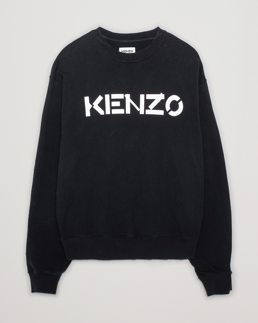 Men | Sweaters & Knitwear | Pre-owned | KENZO Logo Crew Neck Sweatshirt Black