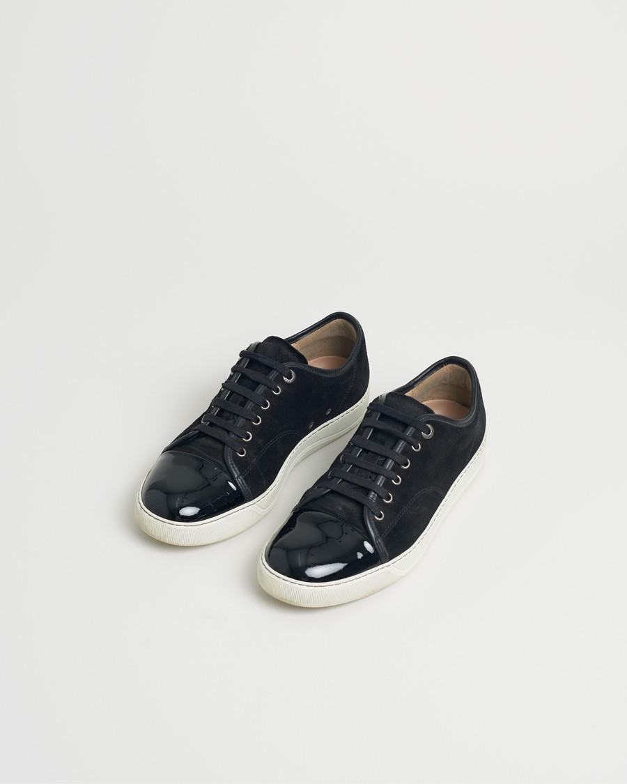 Men | Lanvin DBB1 Patent Cap Toe Sneaker Black | Pre-owned | Lanvin DBB1 Patent Cap Toe Sneaker Black