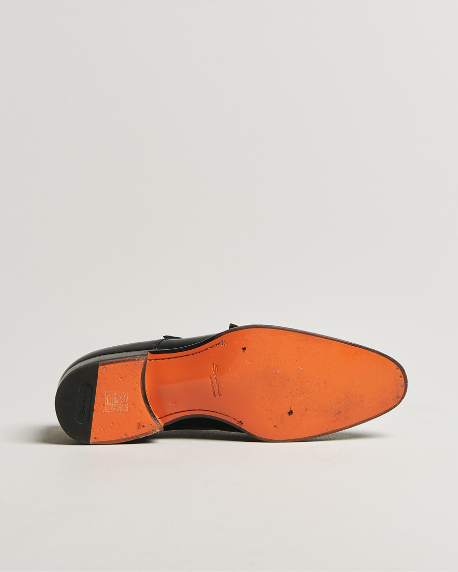 Men | Santoni Blake Double Monk Black Calf | Pre-owned | Santoni Blake Double Monk Black Calf