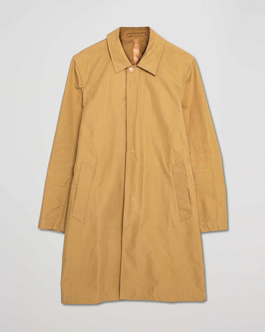 Men | Coats & Jackets | Pre-owned | Private White V.C. Unlined Cotton Ventile Mac Coat 3.0 Mustard