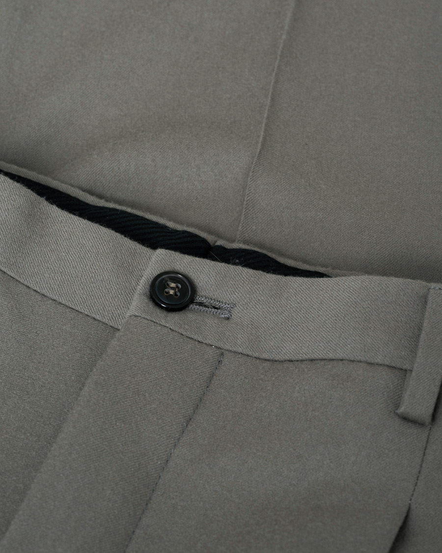 Men | Trousers | Pre-owned | Giorgio Armani Tapered Wool Flannel Trousers Light Grey