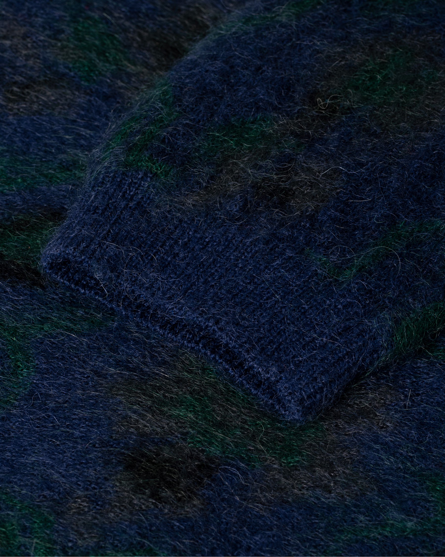 Men | Sweaters & Knitwear | Pre-owned | BEAMS PLUS Botanical Jacquard Cardigan Navy