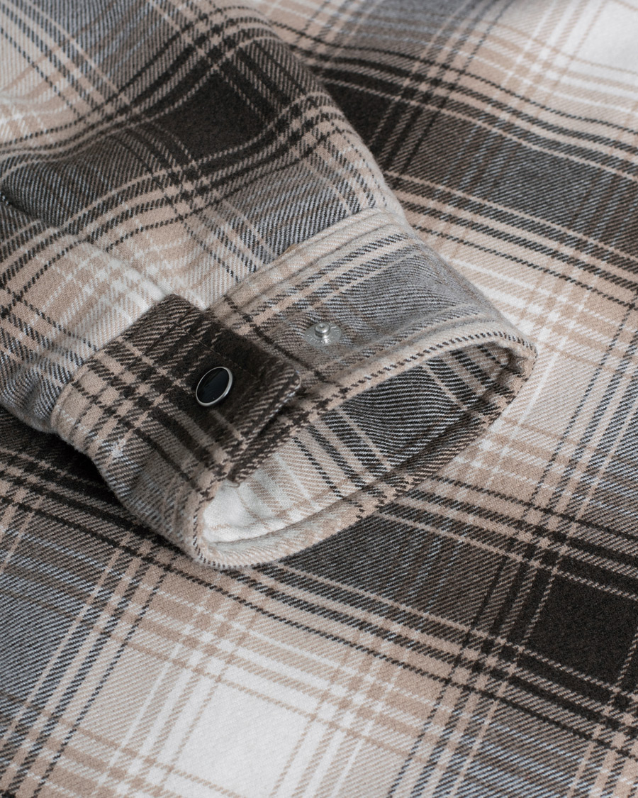 Men | Coats & Jackets | Pre-owned | BEAMS PLUS Quilted Open Collar Jacket Brown Check