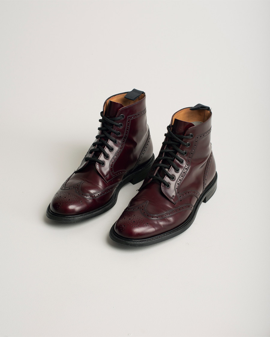 Men | Church's Caldecott Boot Burgundy UK9 - EU43 | Pre-owned | Church's Caldecott Boot Burgundy UK9 - EU43