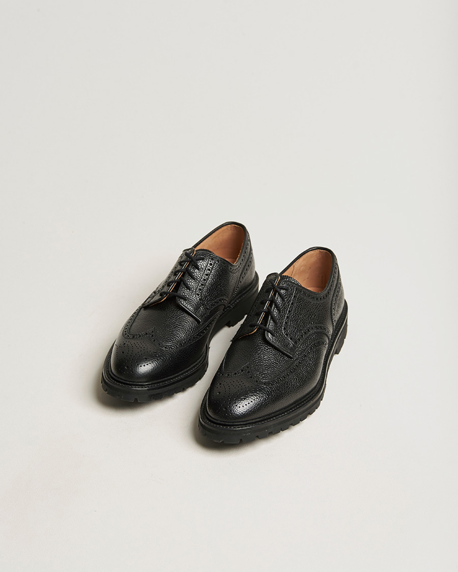 Men | Pre-owned Welted shoes | Pre-owned | Crockett & Jones Pembroke Derbys Scotch Grain Vibram Black Calf UK6,5 - EU40,5