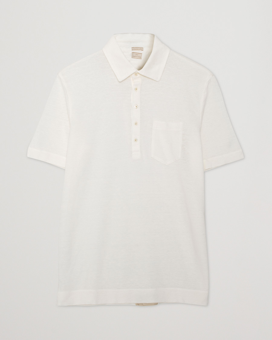 Men | Polo Shirts | Pre-owned | Massimo Alba Wembley Linen Polo White