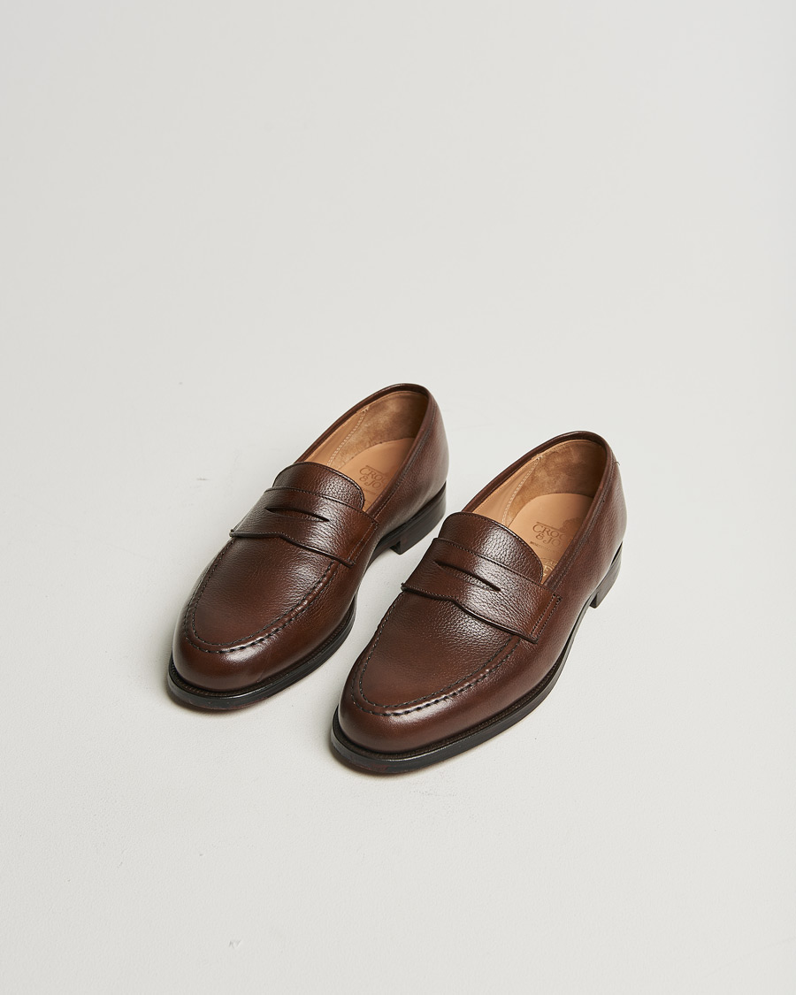 Men | Crockett & Jones x Tärnsjö Garveri Boston Milled Grain Leather Sole Dk Brown Calf | Pre-owned | Crockett & Jones x Tärnsjö Garveri Boston Milled Grain Leather Sole Dk Brown Calf