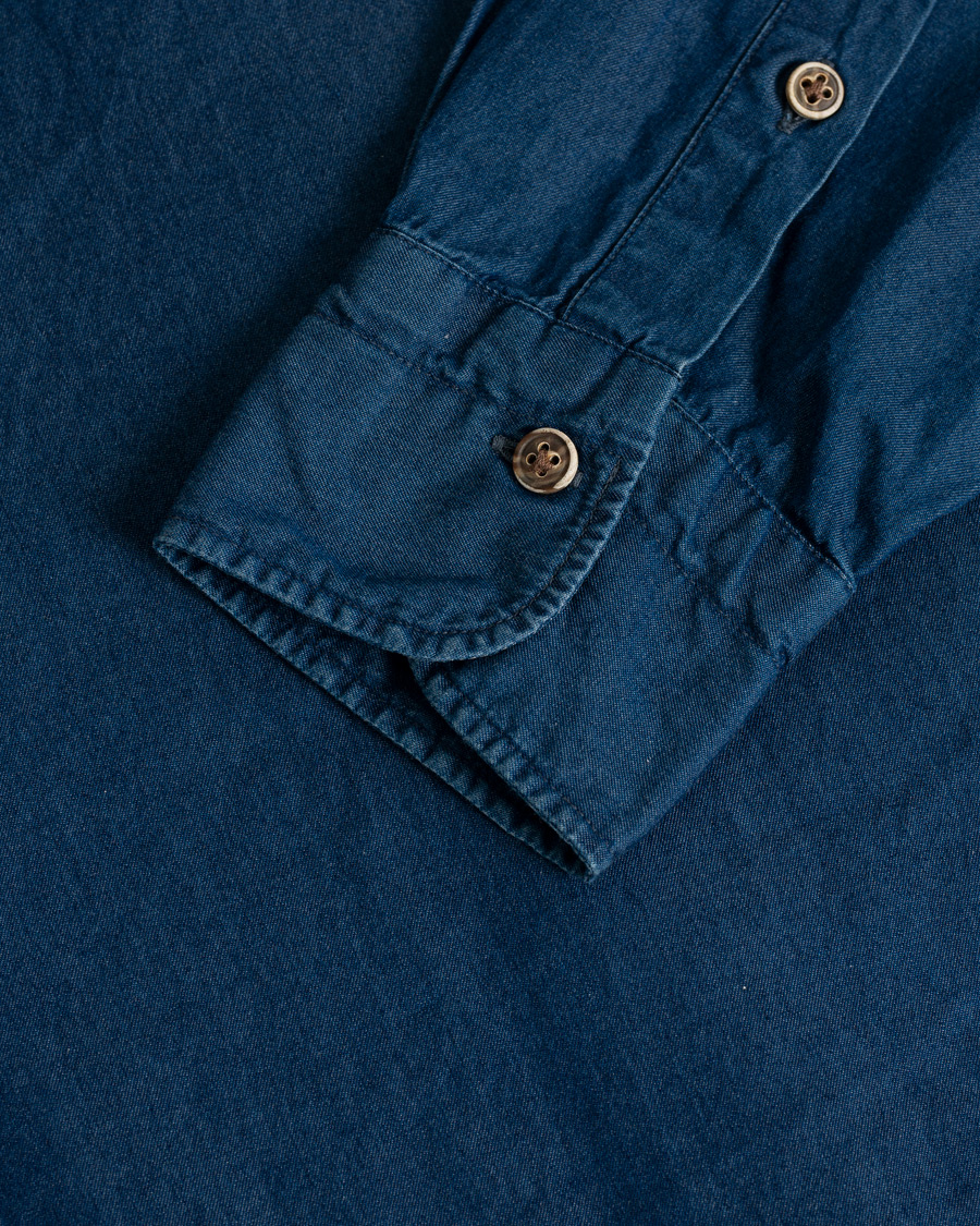 Men | Shirts | Pre-owned | Barba Napoli Dandylife Denim Slim Fit Shirt Dark Blue 41 - L