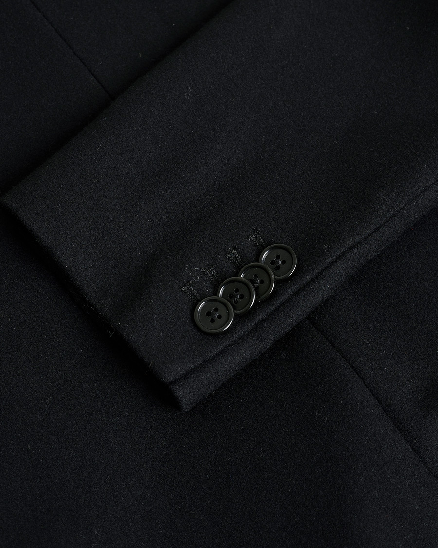Men | J.Lindeberg Holger Compact Melton Wool Coat Black 48 | Pre-owned | J.Lindeberg Holger Compact Melton Wool Coat Black 48
