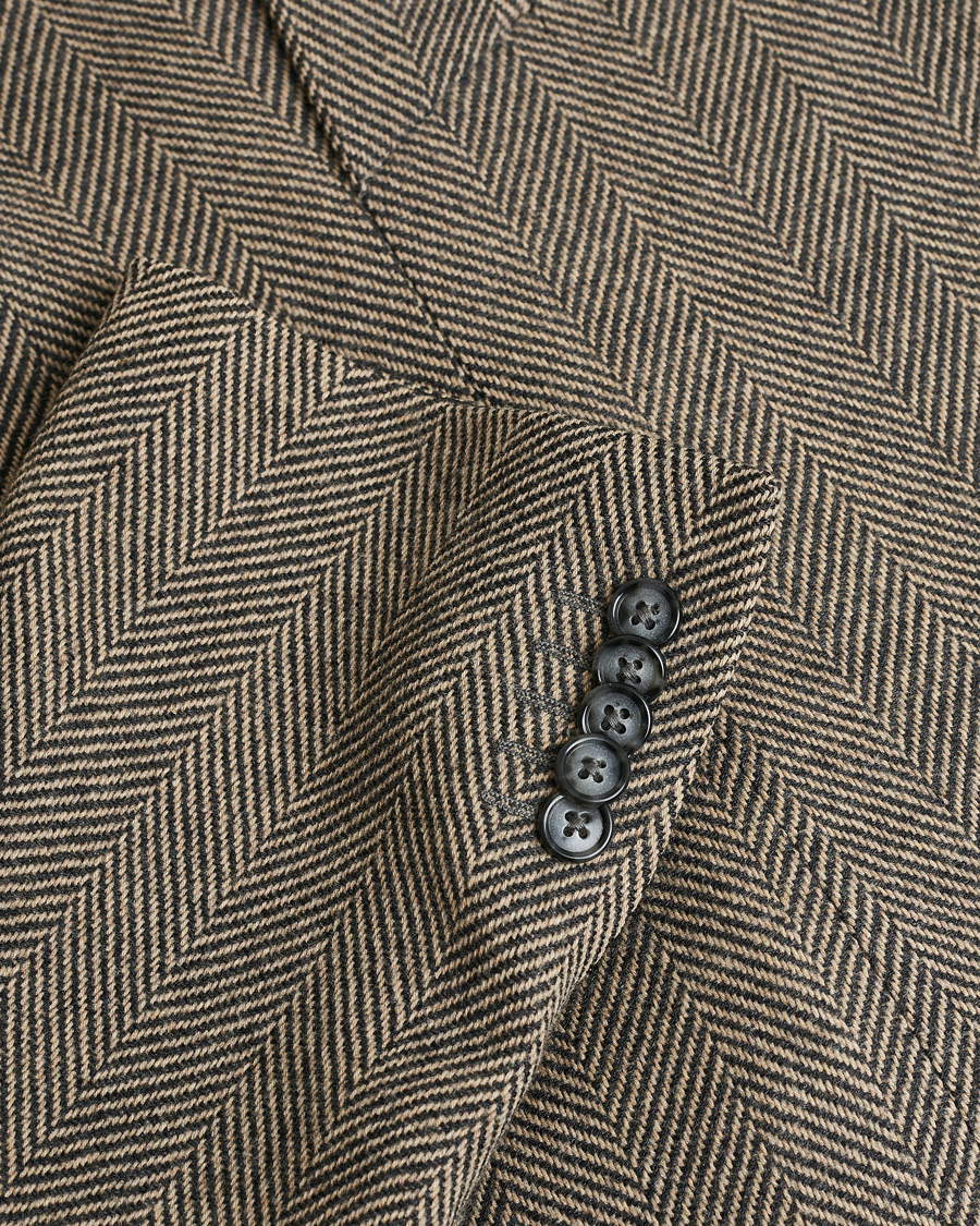 Men | Pre-owned Coats & Jackets | Pre-owned | Corneliani Cashmere Blend Herringbone Coat Brown 46