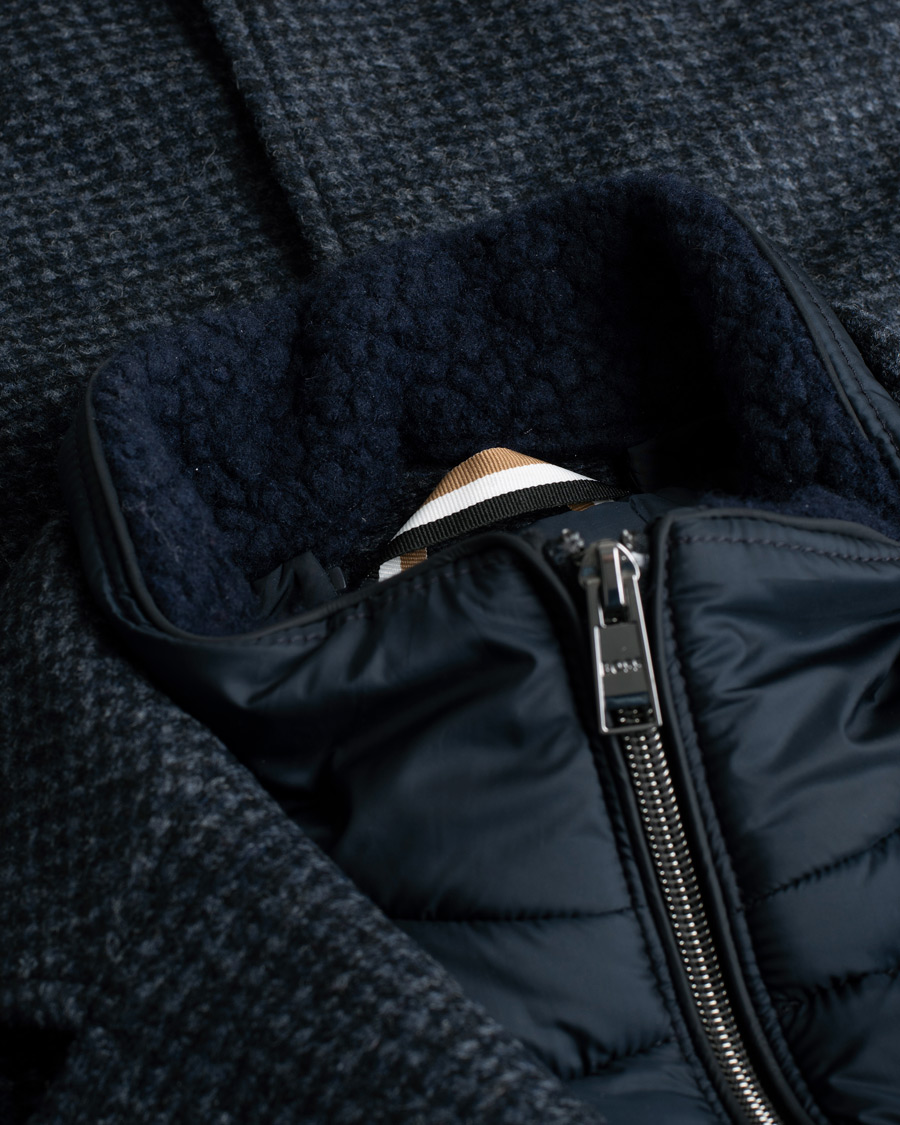Men | Coats & Jackets | Pre-owned | BOSS Hyde Wool/Cashmere Stand Up Collar Coat Dark Blue