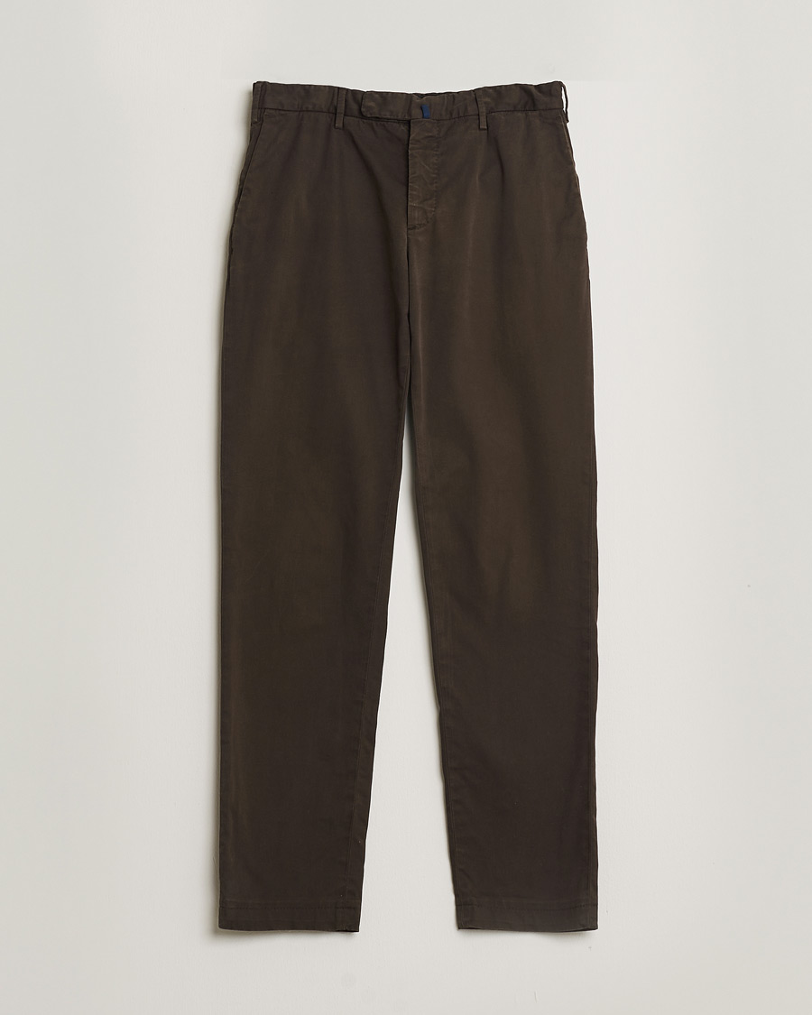 Men | Pre-owned Trousers | Pre-owned | Incotex Slim Fit Cotton Stretch Chinos Dark Brown 48