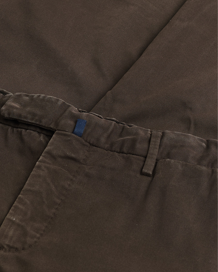 Men | Pre-owned Trousers | Pre-owned | Incotex Slim Fit Cotton Stretch Chinos Dark Brown 48